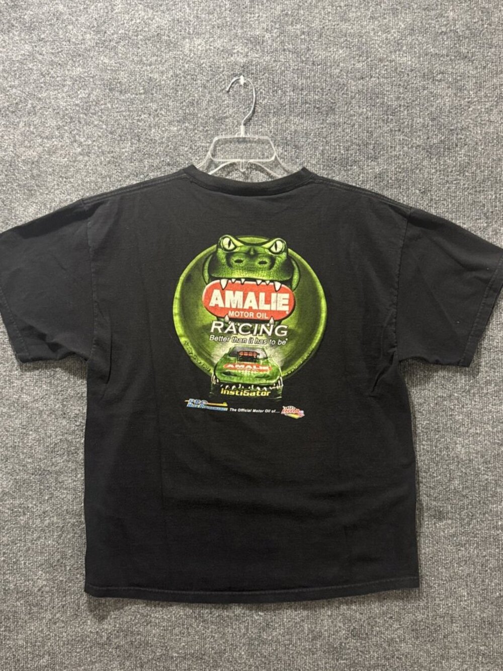 Delta Black Amalie Motor Oil Racing Short Sleeve Stained T Shirt Y2K Sz XL